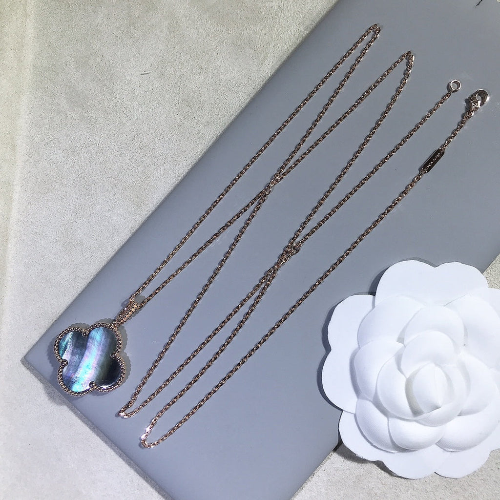 [Elowen jewels ]CLOVER 25MM GOLD DARK MOP BIG CLOVER NECKLACE
