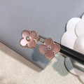 [Elowen jewels] クローバー ミディアム 1モチーフ ピンクMOP ダイヤモンド イヤリング