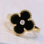 [Elowen jewels ]CLOVER ONYX RING GOLD DIAMOND