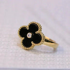[Elowen jewels ]CLOVER ONYX RING GOLD DIAMOND