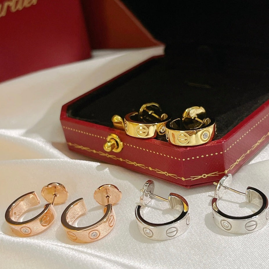 [Elowen jewels ]LOVE EARRINGS 5.7MM 2 DIAMONDS