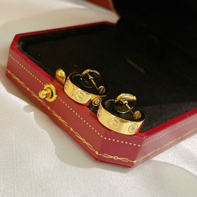 [Elowen jewels ]LOVE EARRINGS 5.7MM 2 DIAMONDS