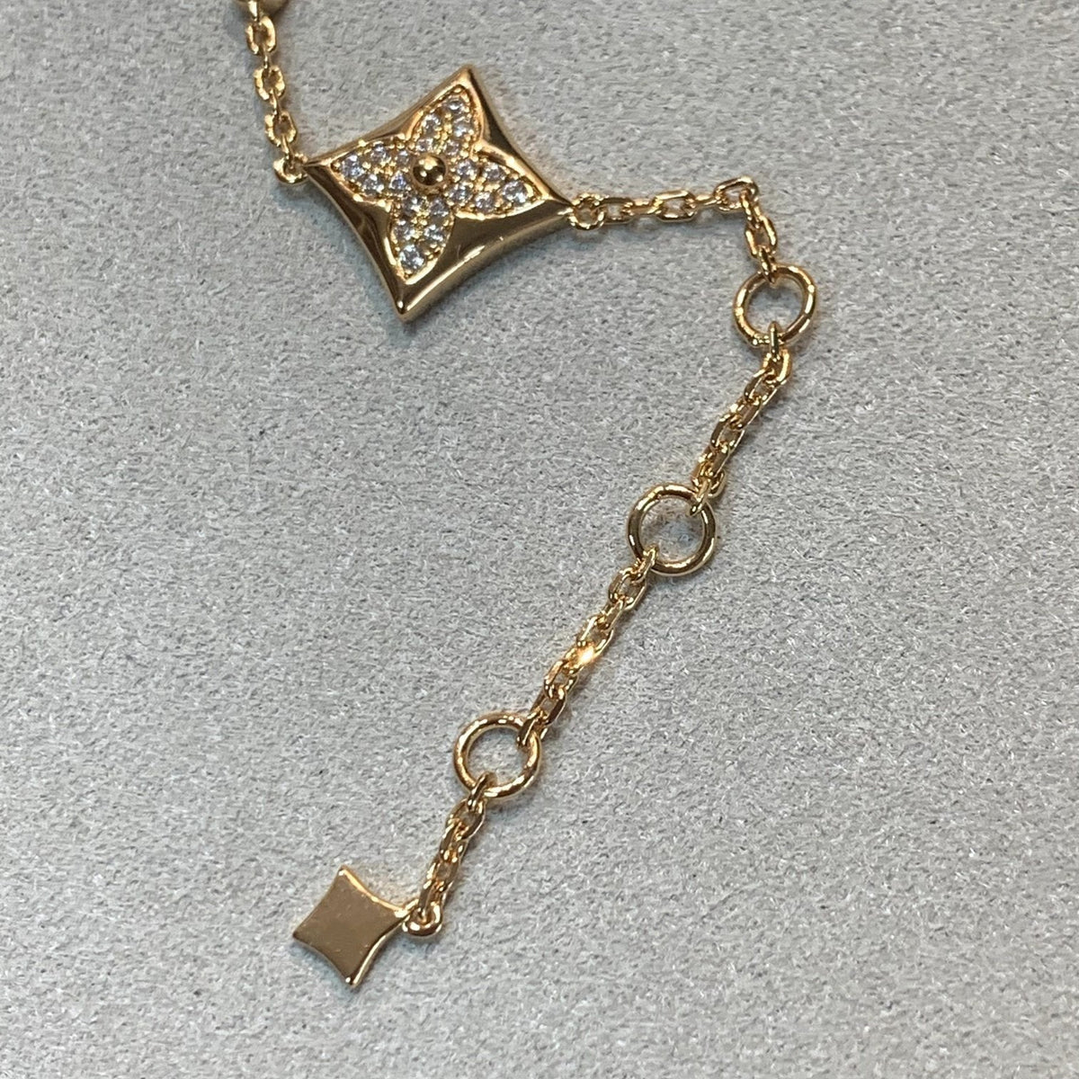 [Elowen jewels ]STAR AND SUN 4 MOTIFS GOLD DIAMONDS BRACELET
