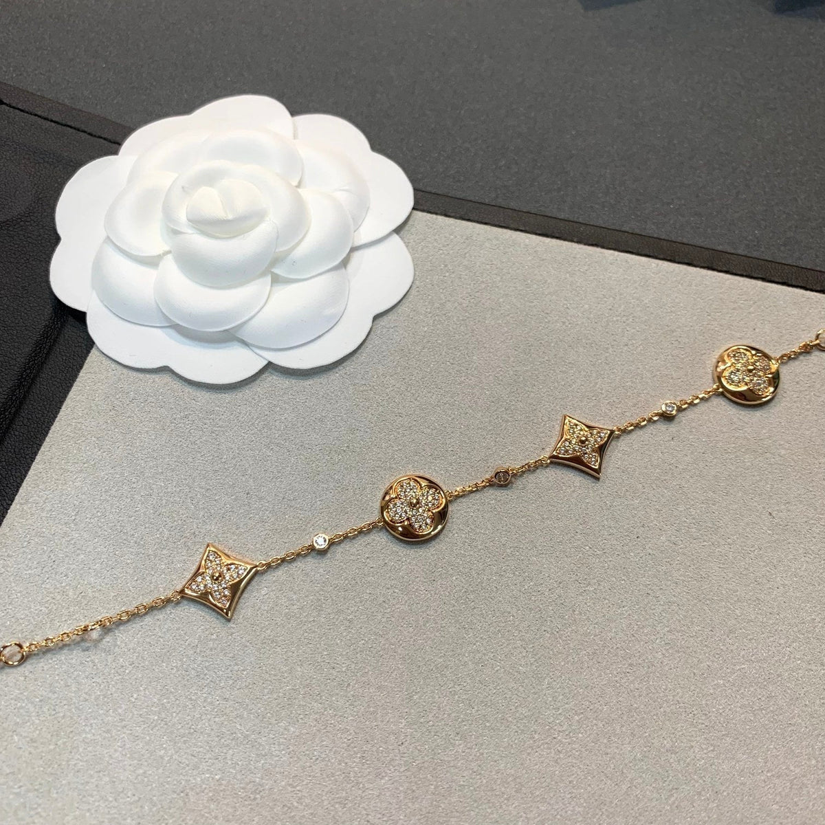 [Elowen jewels ]STAR AND SUN 4 MOTIFS GOLD DIAMONDS BRACELET
