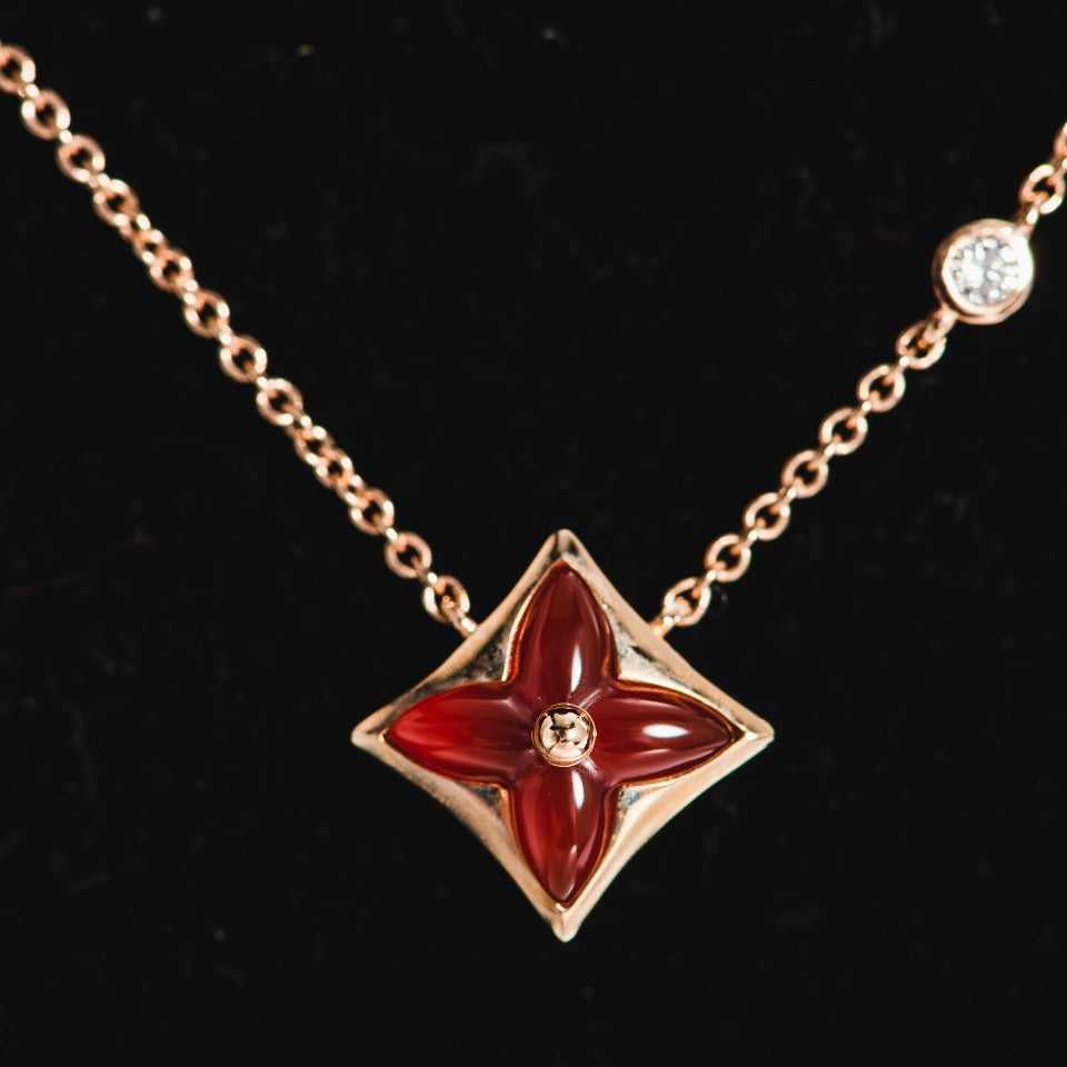 [Elowen jewels ]STAR NECKLACE PINK GOLD 1 DIAMOND