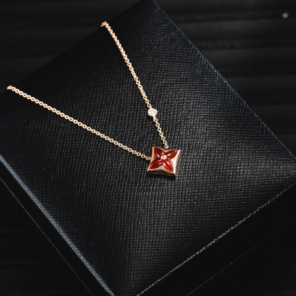 [Elowen jewels ]STAR NECKLACE PINK GOLD 1 DIAMOND