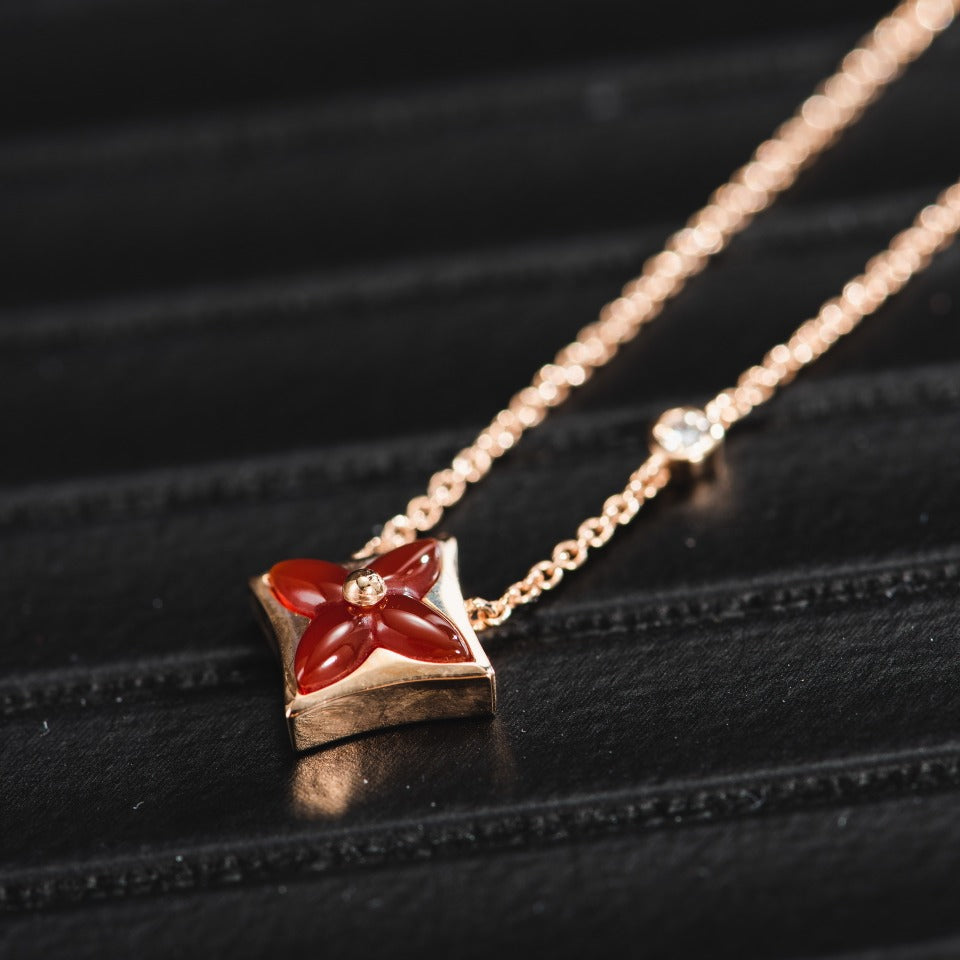 [Elowen jewels ]STAR NECKLACE PINK GOLD 1 DIAMOND