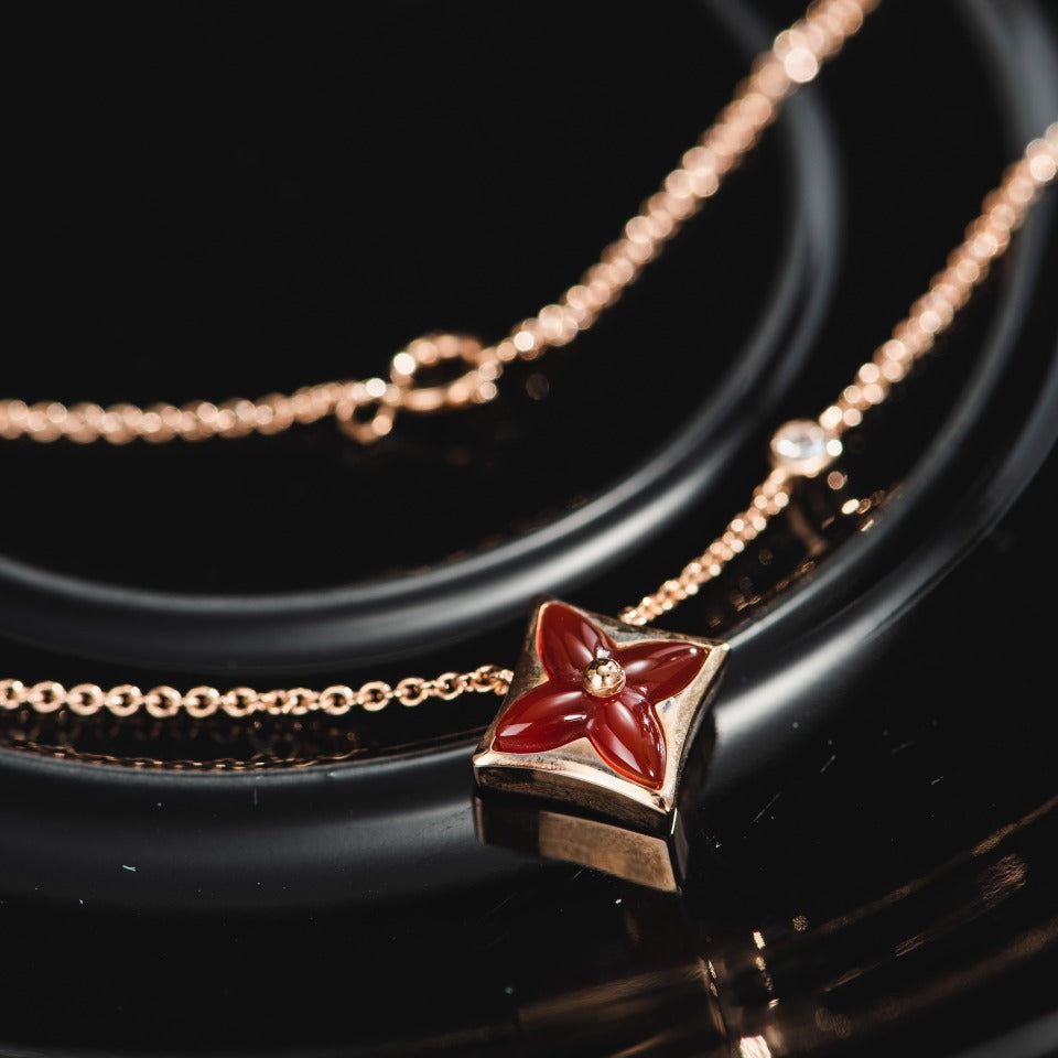 [Elowen jewels ]STAR NECKLACE PINK GOLD 1 DIAMOND