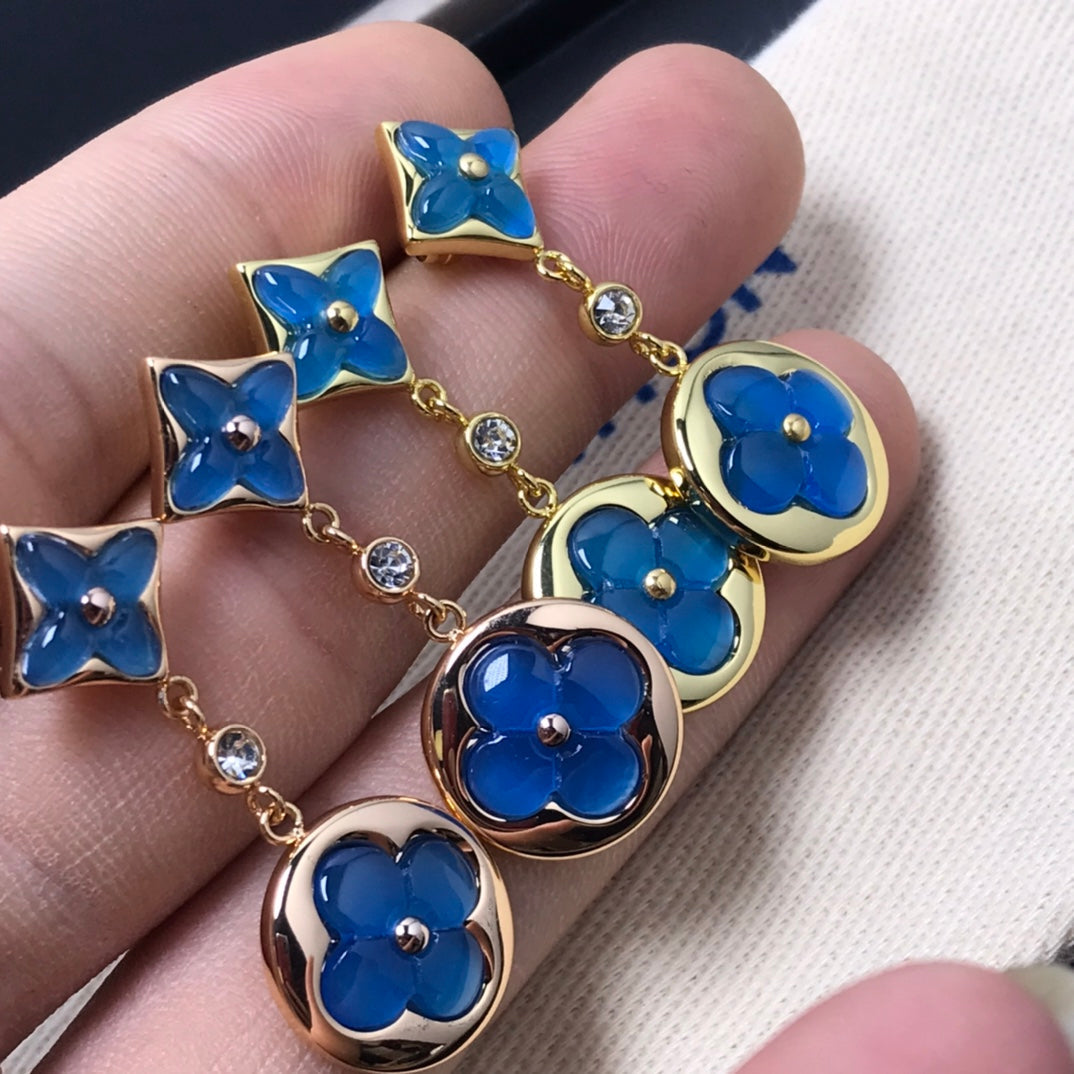 [Elowen jewels ]STAR AND SUN AGATE DIAMOND EARRINGS