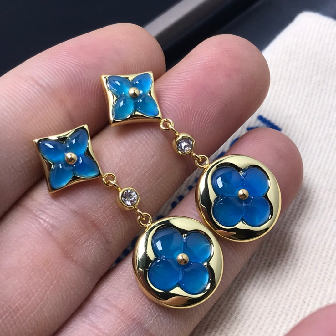 [Elowen jewels ]STAR AND SUN AGATE DIAMOND EARRINGS