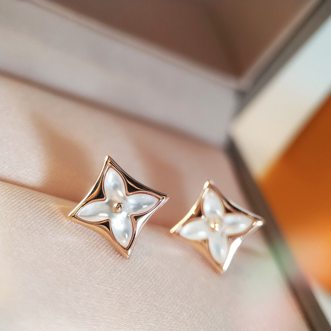 [Elowen jewels ]STAR MOP PINK GOLD EARRINGS