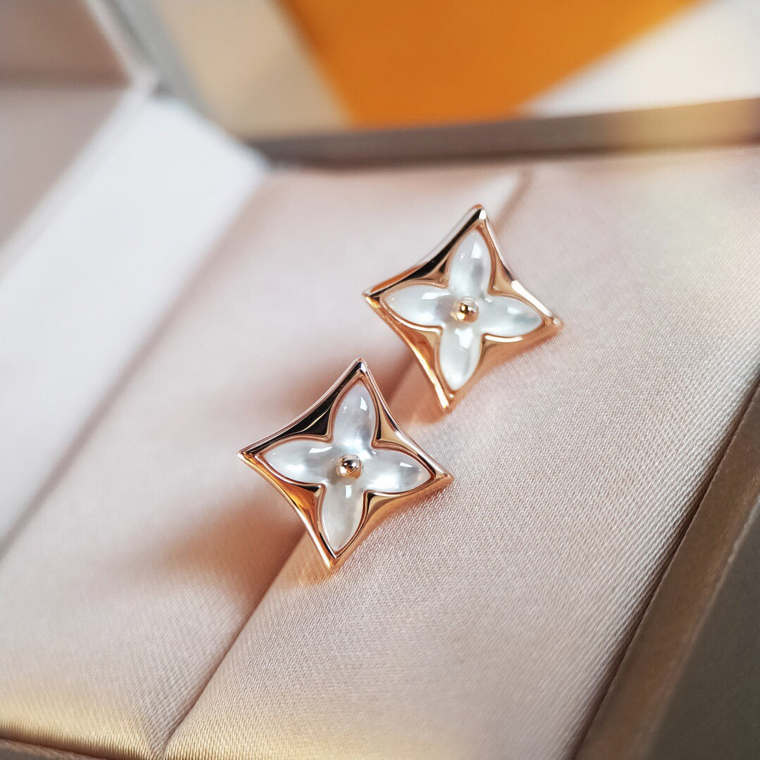 [Elowen jewels ]STAR MOP PINK GOLD EARRINGS