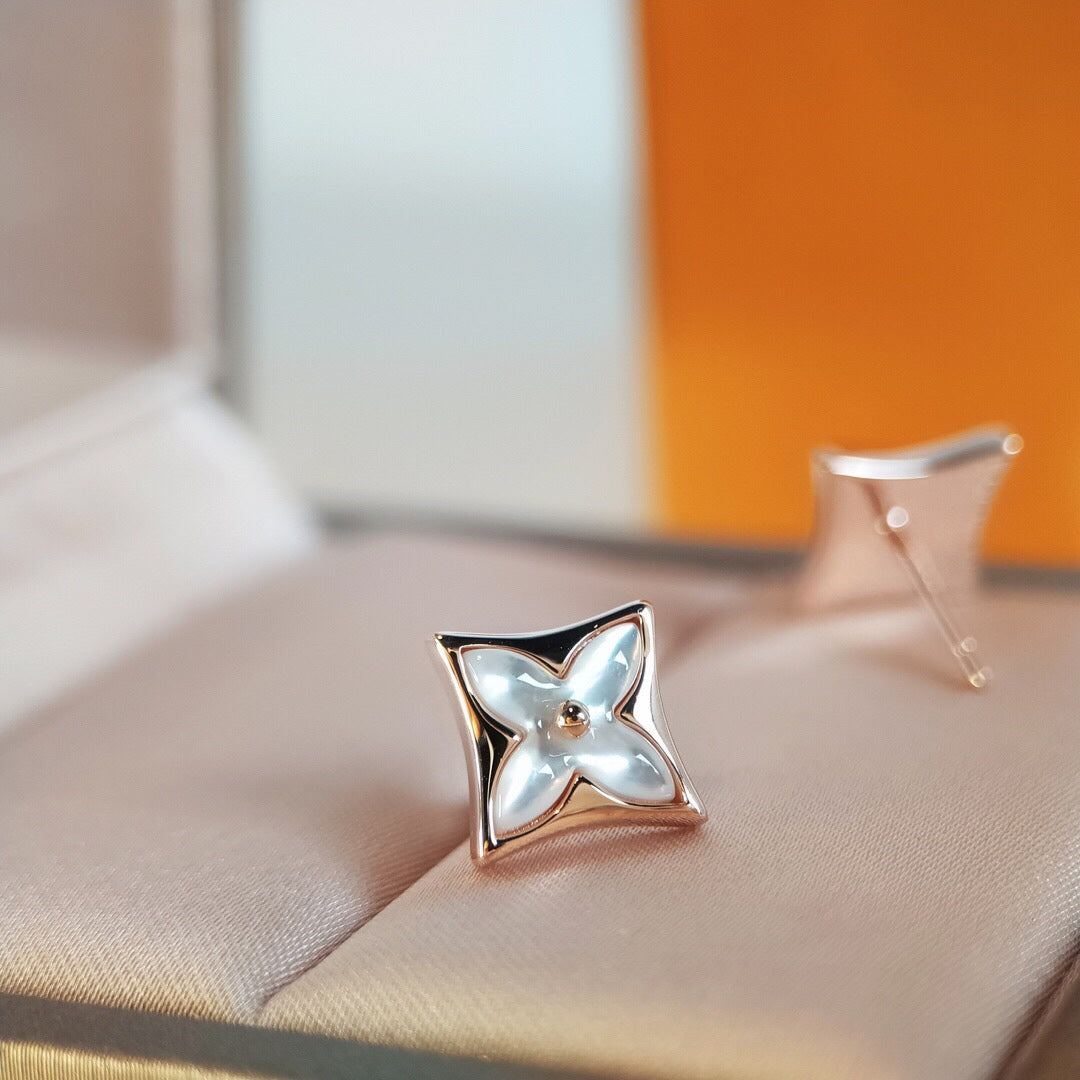 [Elowen jewels ]STAR MOP PINK GOLD EARRINGS