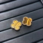 [Elowen jewels ]CLOVER MEDIUM 1 MOTIFS TIGER EYE EARRINGS