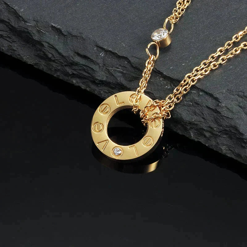 [Elowen jewels] LOVE HALSKETTE 16 MM 2 DIAMANTEN