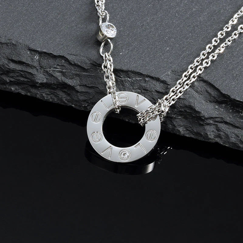 [Elowen jewels] LOVE HALSKETTE 16 MM 2 DIAMANTEN