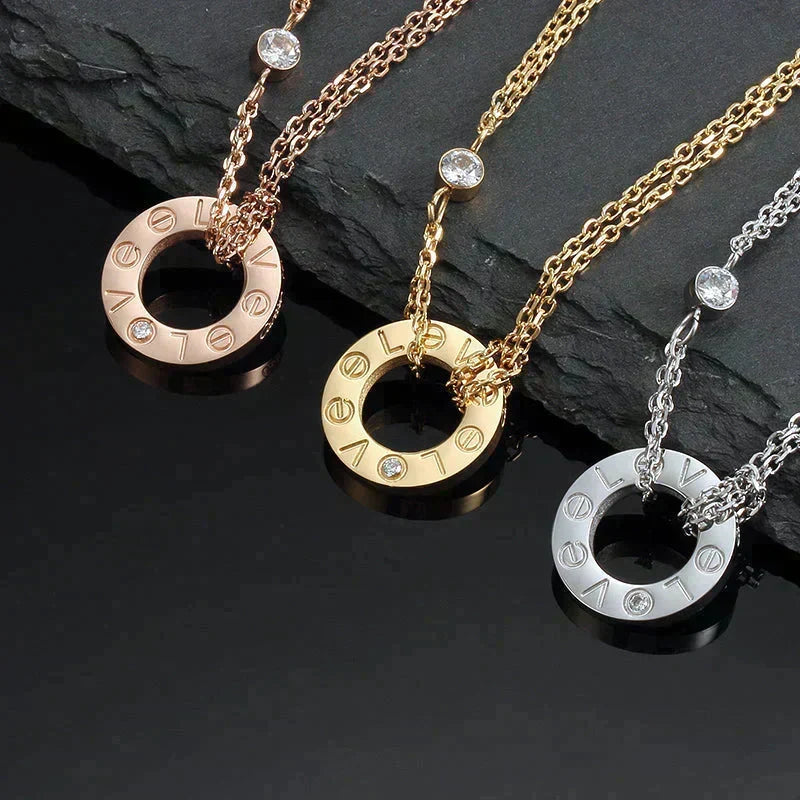 [Elowen jewels] LOVE HALSKETTE 16 MM 2 DIAMANTEN