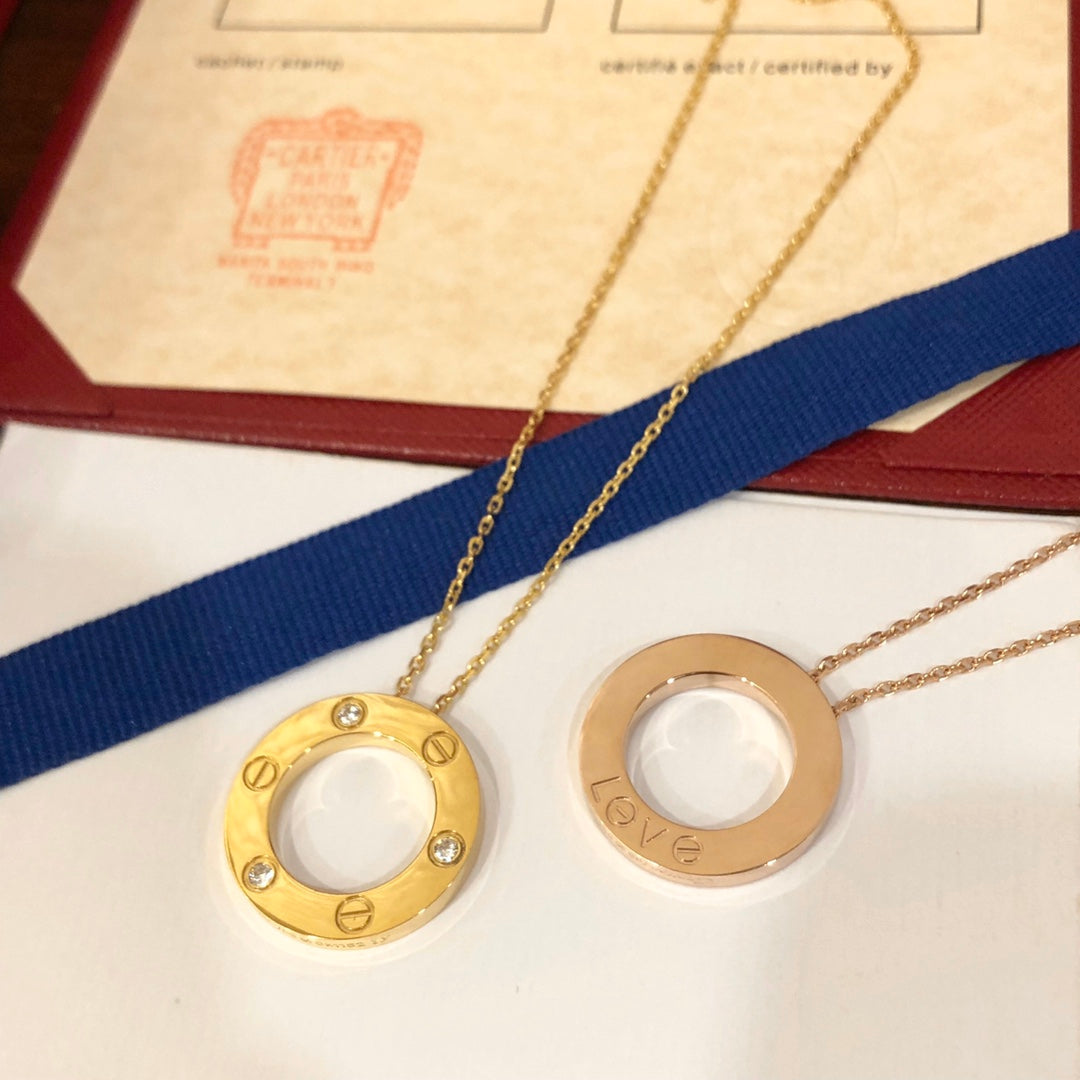 [Elowen jewels ]LOVE-HALSKETTE 16MM 3 DIAMANTEN