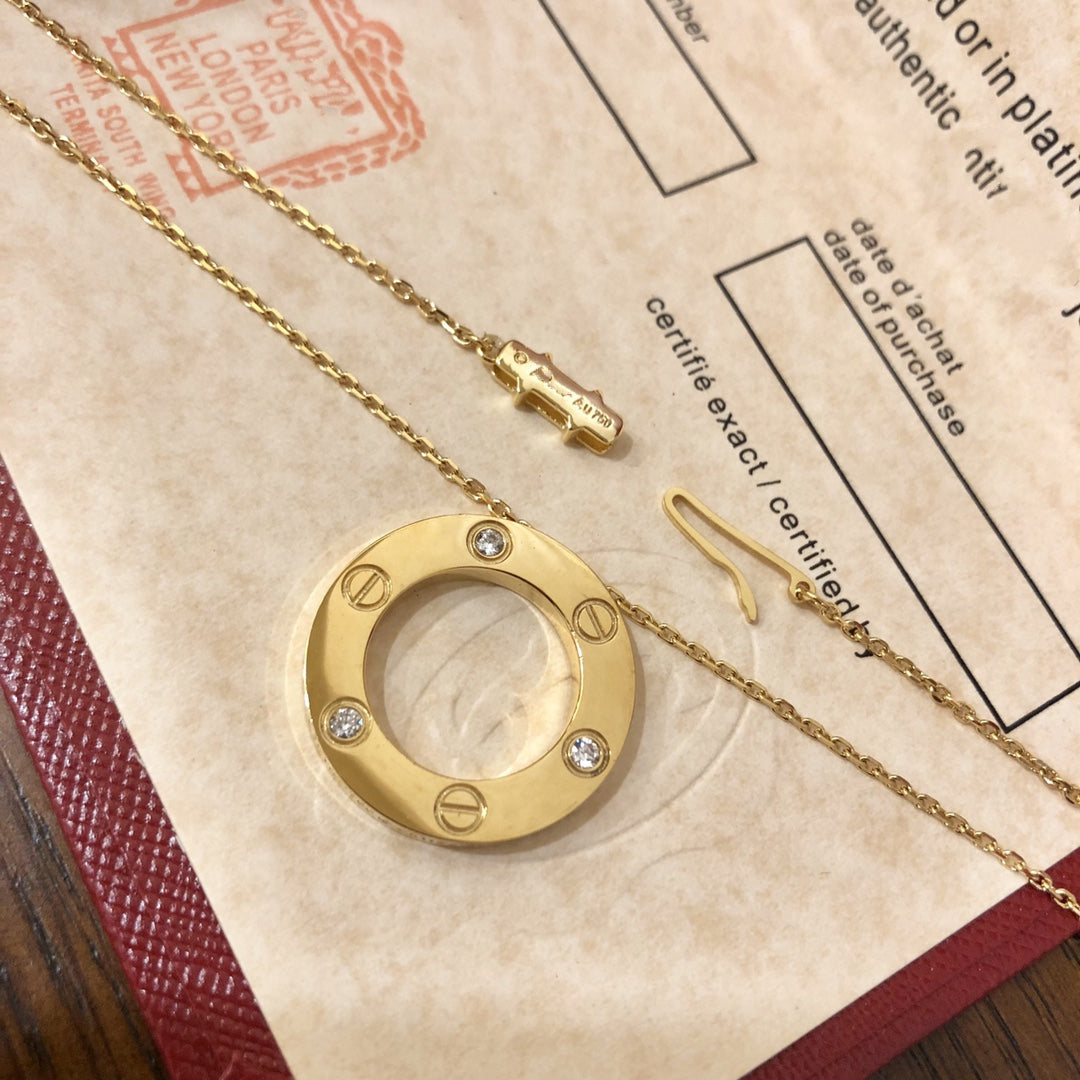 [Elowen jewels ]LOVE-HALSKETTE 16MM 3 DIAMANTEN
