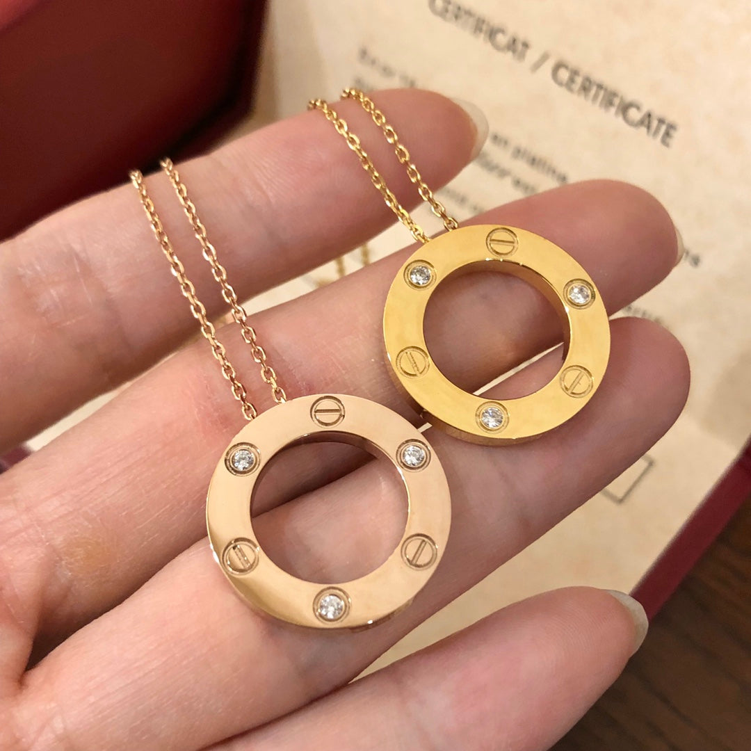 [Elowen jewels ]LOVE-HALSKETTE 16MM 3 DIAMANTEN