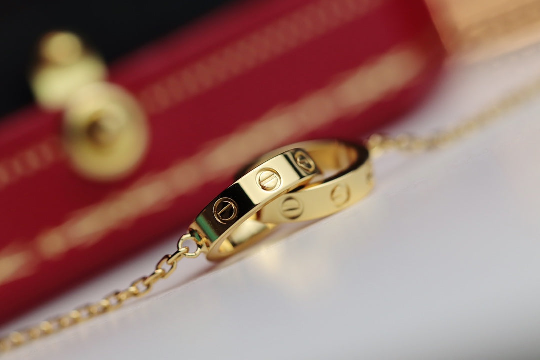 [Elowen jewels ]LIEBESKETTE DOPPELRING GOLD
