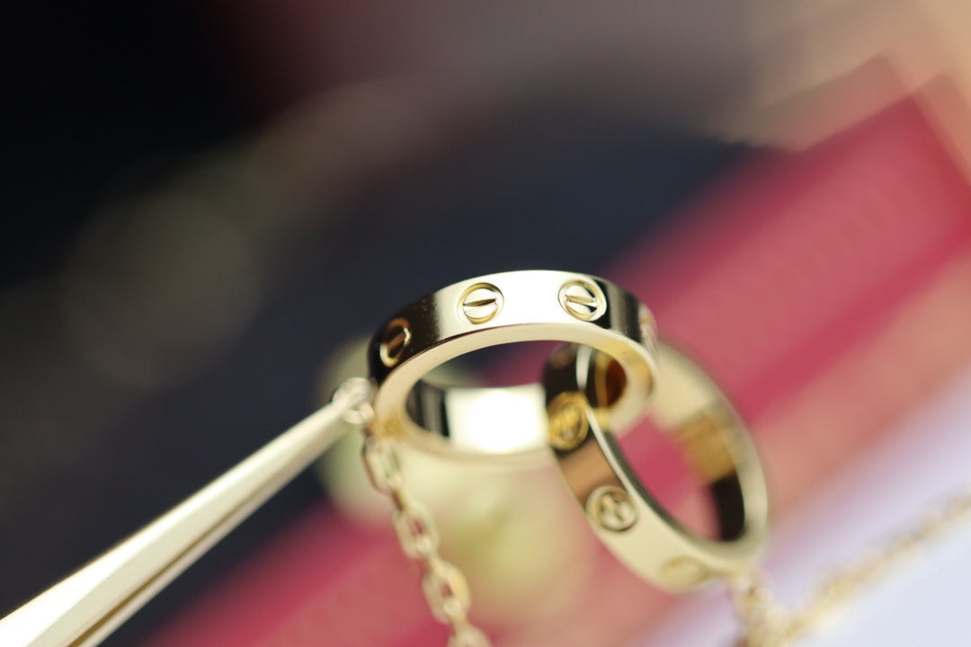 [Elowen jewels ]LIEBESKETTE DOPPELRING GOLD