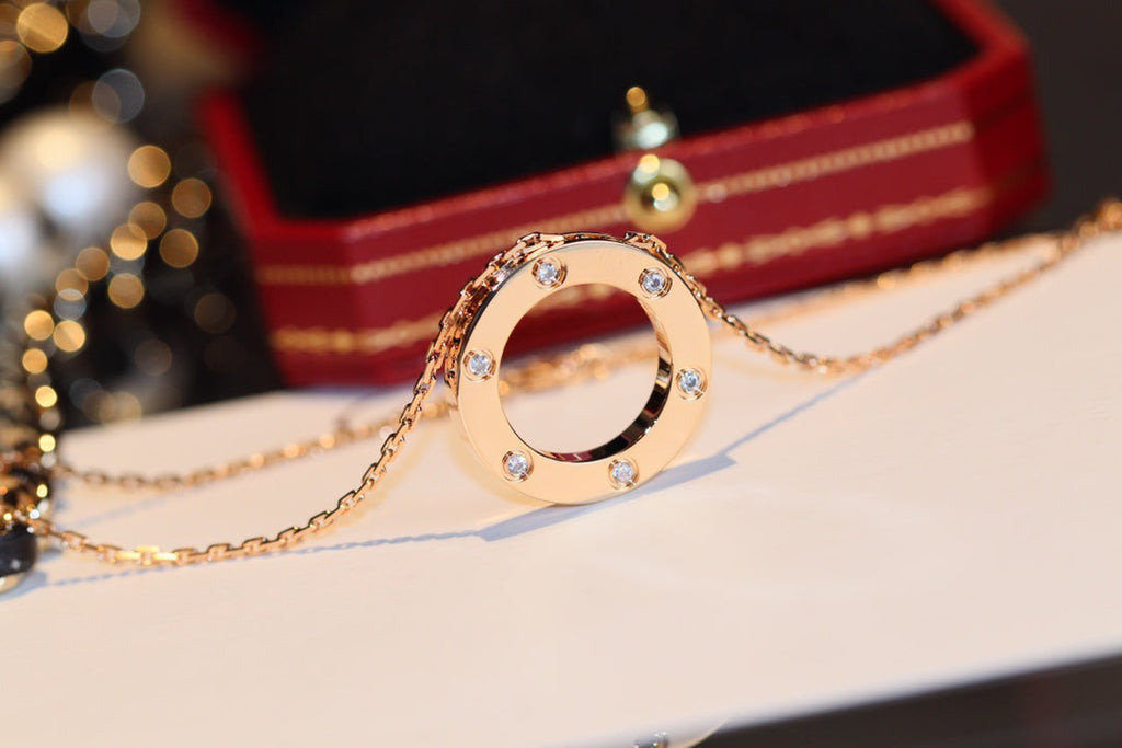 [Elowen jewels ]LIEBESKETTE 16MM 6 DIAMANTEN ROSÉGOLD