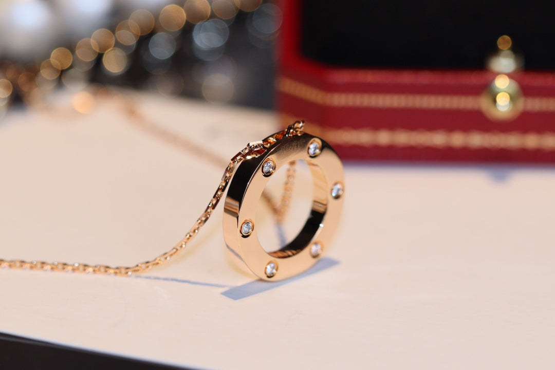 [Elowen jewels ]LIEBESKETTE 16MM 6 DIAMANTEN ROSÉGOLD