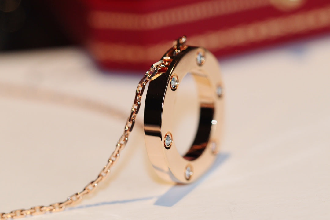 [Elowen jewels ]LIEBESKETTE 16MM 6 DIAMANTEN ROSÉGOLD