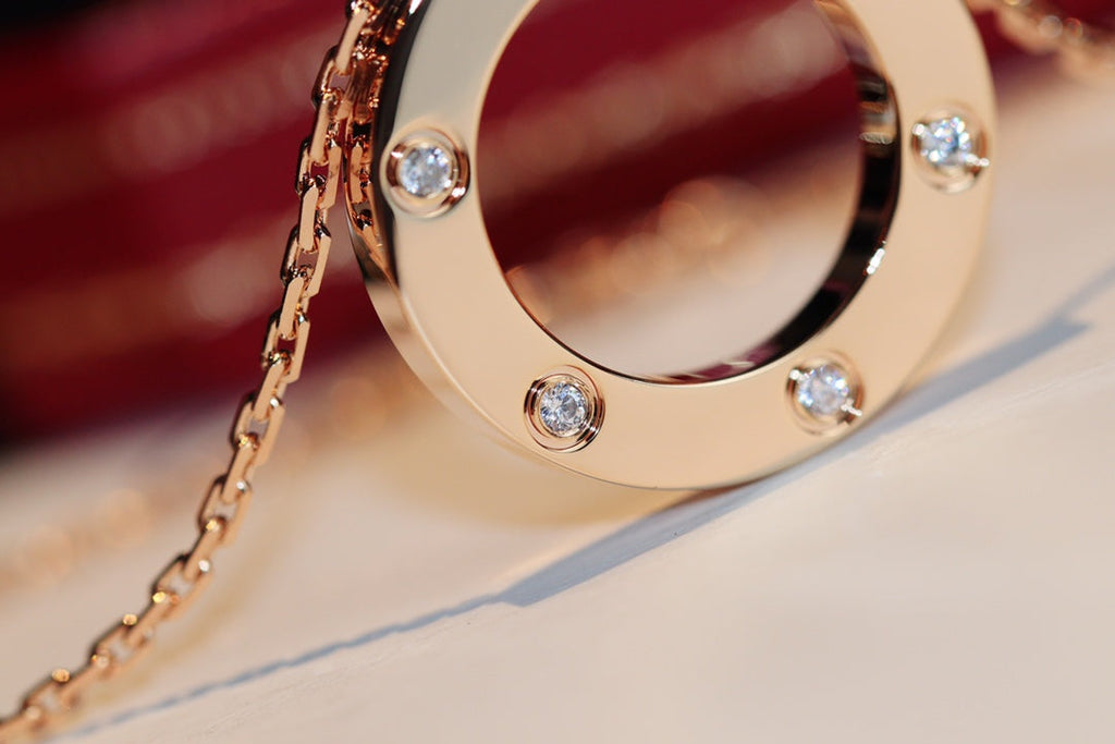 [Elowen jewels ]LIEBESKETTE 16MM 6 DIAMANTEN ROSÉGOLD