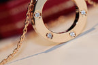 [Elowen jewels ]LIEBESKETTE 16MM 6 DIAMANTEN ROSÉGOLD