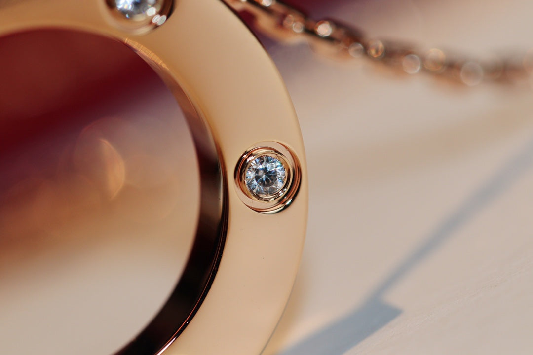 [Elowen jewels ]LIEBESKETTE 16MM 6 DIAMANTEN ROSÉGOLD