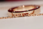 [Elowen jewels ]LIEBESKETTE 16MM 6 DIAMANTEN ROSÉGOLD