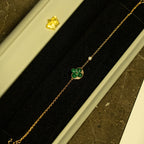 [Elowen jewels ]SUN MALACHITE 1 DIAMOND PINK GOLD BRACELET