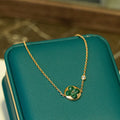 [Elowen jewels ]SUN MALACHITE 1 DIAMOND PINK GOLD BRACELET