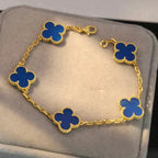 [Elowen jewels ] KOLLEKTION CLOVER 5 MOTIV ARMBAND MIT BLAUEM ACHAT