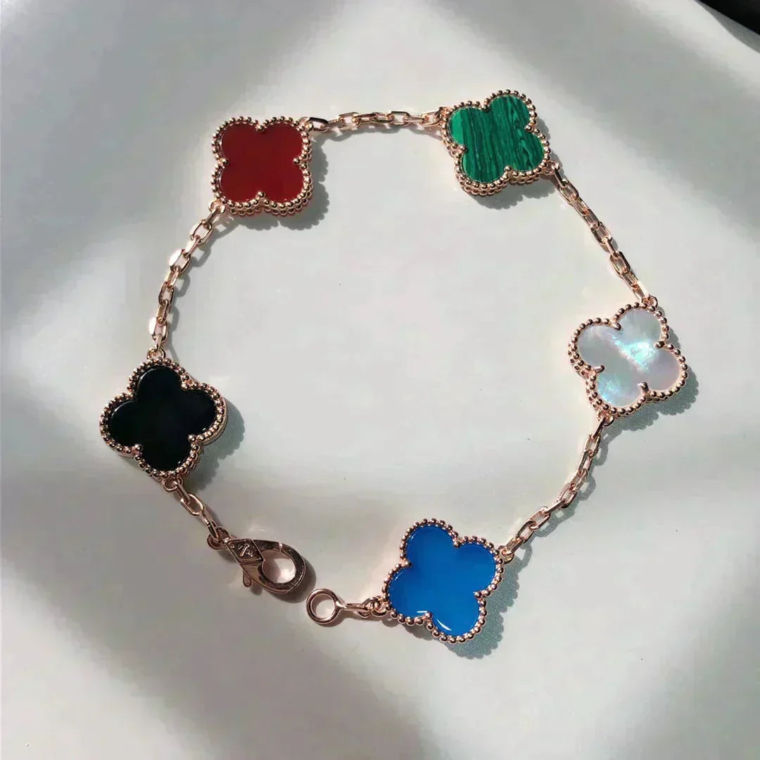 [Elowen jewels ]CLOVER 5-MOTIV-ARMBAND MULTICOLOR