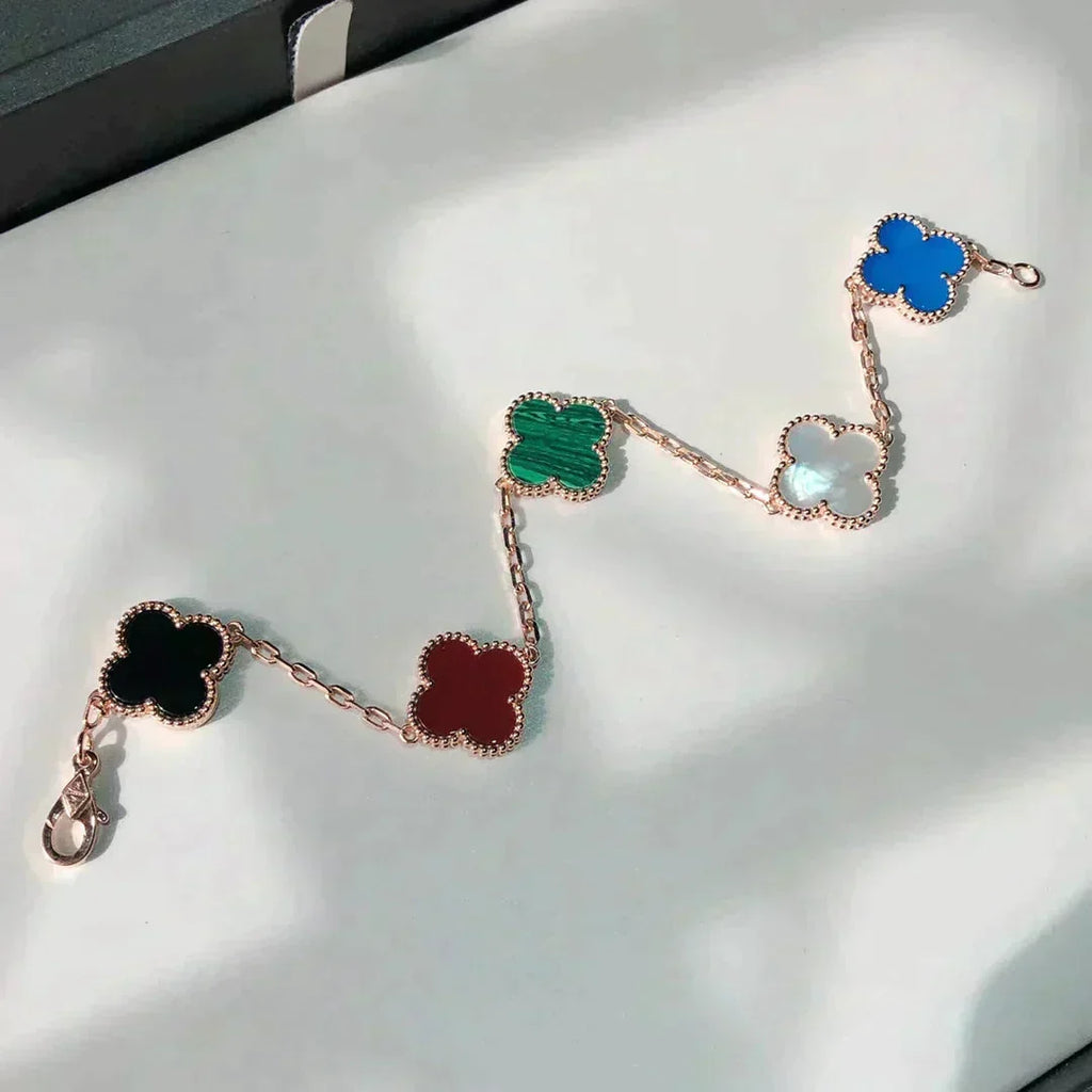 [Elowen jewels ]CLOVER 5-MOTIV-ARMBAND MULTICOLOR