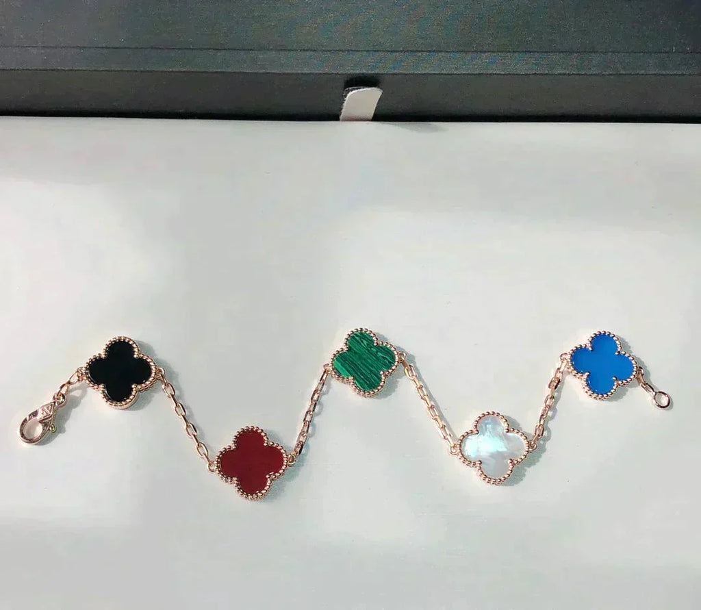 [Elowen jewels ]CLOVER 5-MOTIV-ARMBAND MULTICOLOR