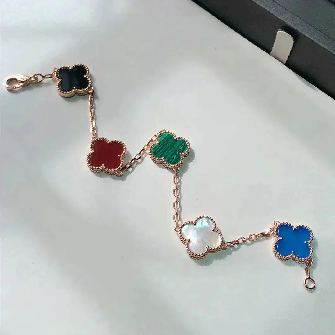[Elowen jewels ]CLOVER 5-MOTIV-ARMBAND MULTICOLOR