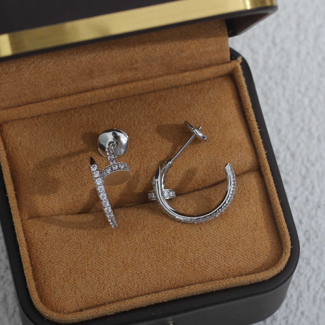 [Elowen Jewels]JUSTE EARRINGS 12.75MM SILVER DIAMOND