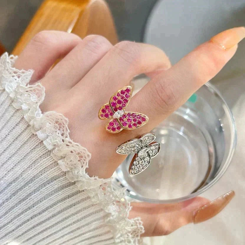 [Elowen jewels ]ツインバタフライ ダイヤモンドリング