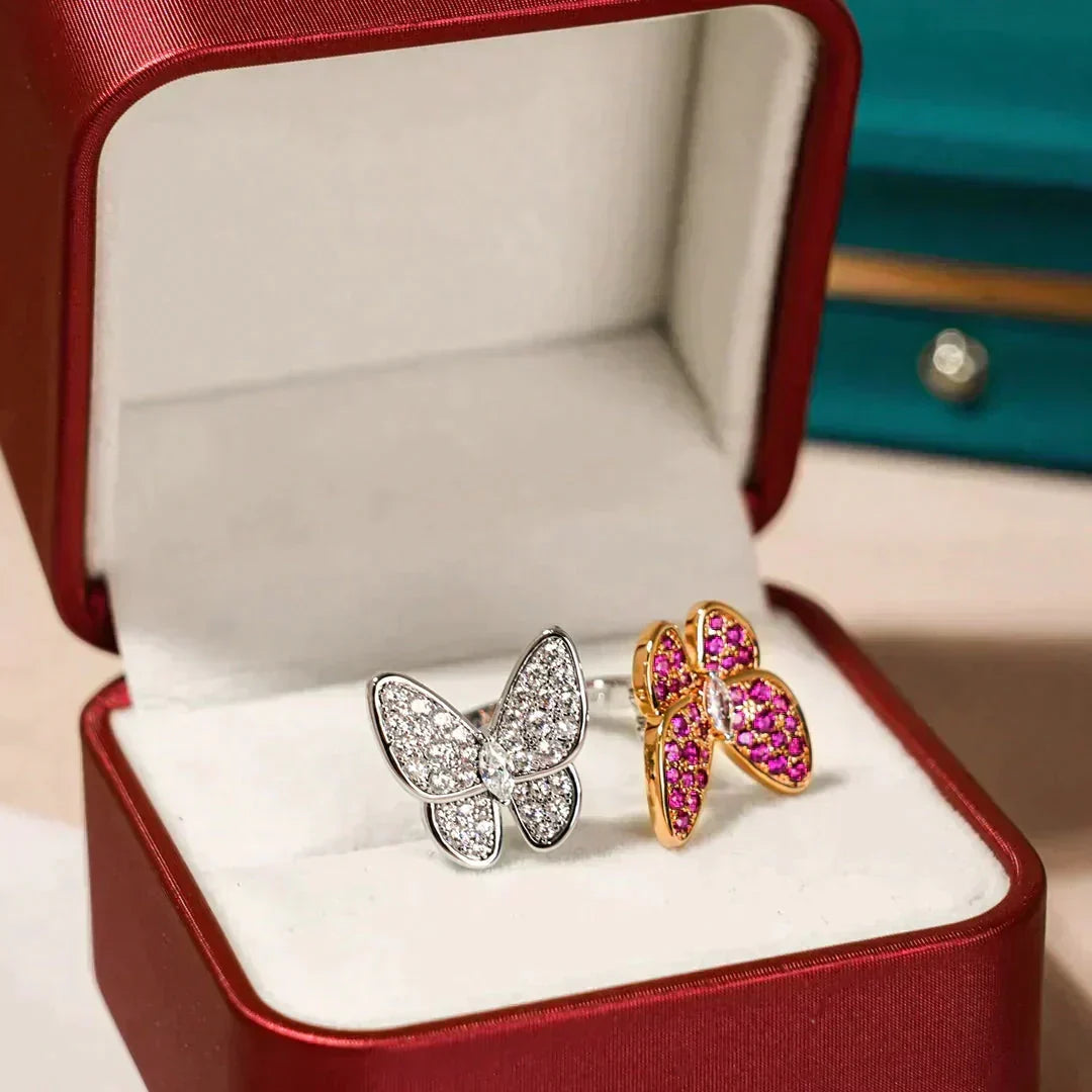 [Elowen jewels ]ツインバタフライ ダイヤモンドリング