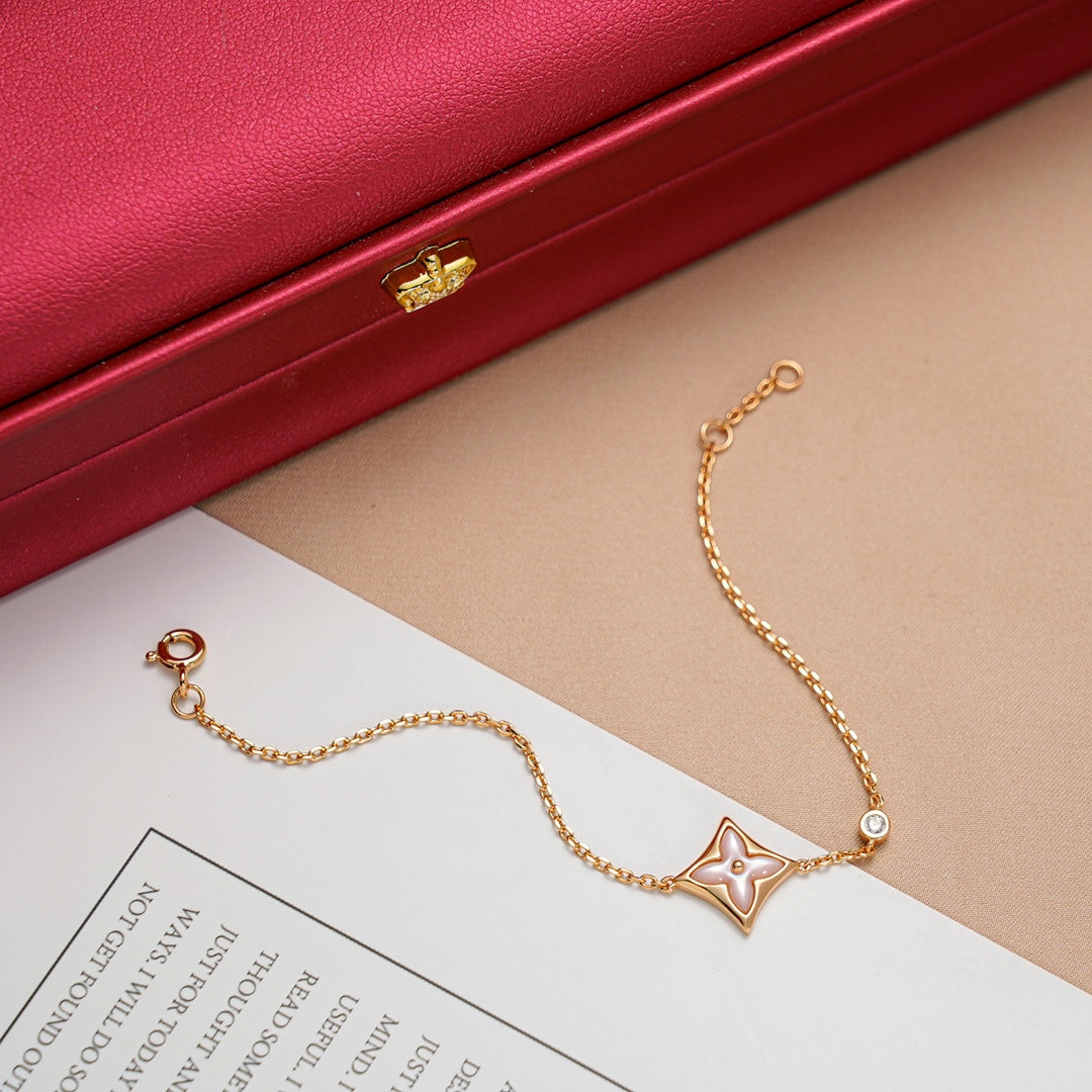 [Elowen jewels ]STAR 1 DIAMOND PINK GOLD BRACELET