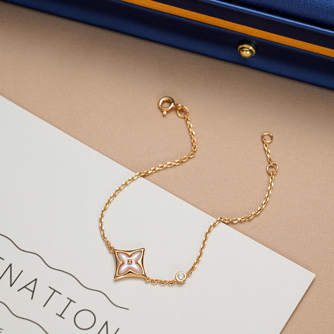 [Elowen jewels ]STAR 1 DIAMOND PINK GOLD BRACELET