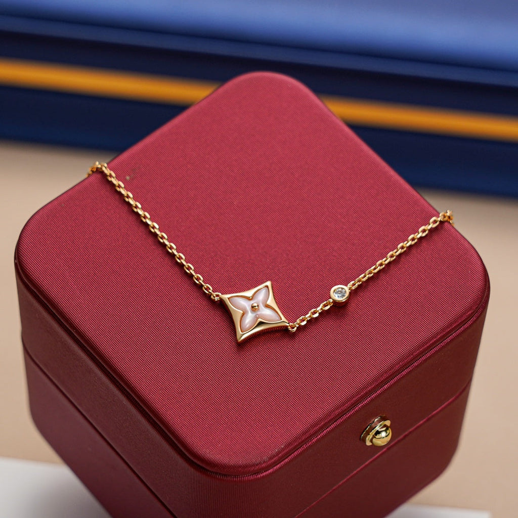 [Elowen jewels ]STAR 1 DIAMOND PINK GOLD BRACELET