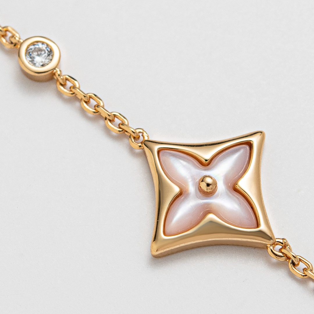 [Elowen jewels ]STAR 1 DIAMOND PINK GOLD BRACELET