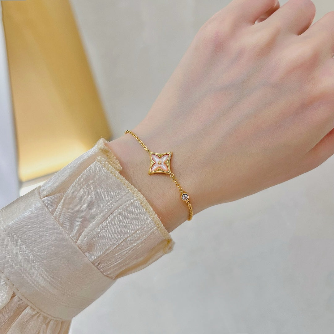 [Elowen jewels ]STAR 1 DIAMOND PINK GOLD BRACELET
