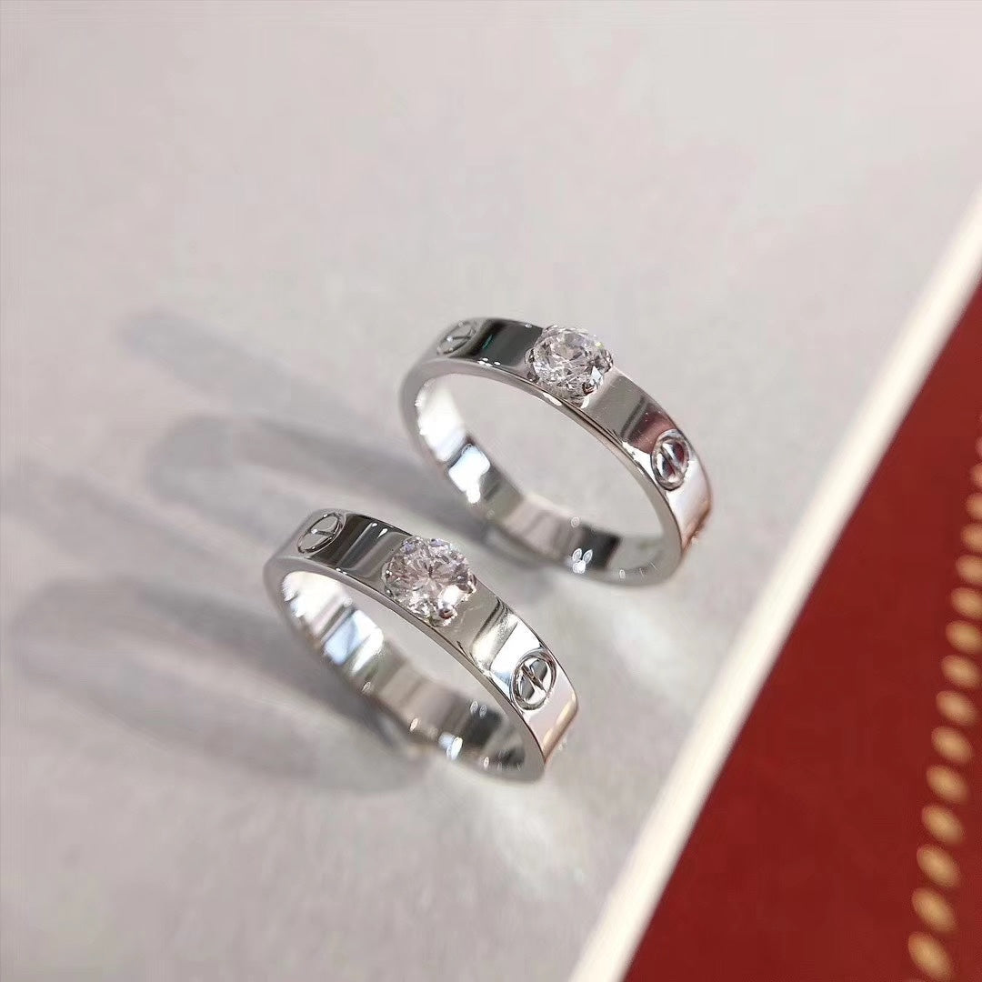 [Elowen jewels ]LOVE RING 3.6MM 1 GROSSER DIAMANT