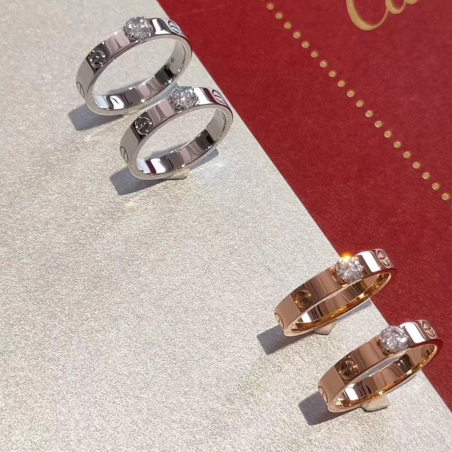 [Elowen jewels ]LOVE RING 3.6MM 1 GROSSER DIAMANT
